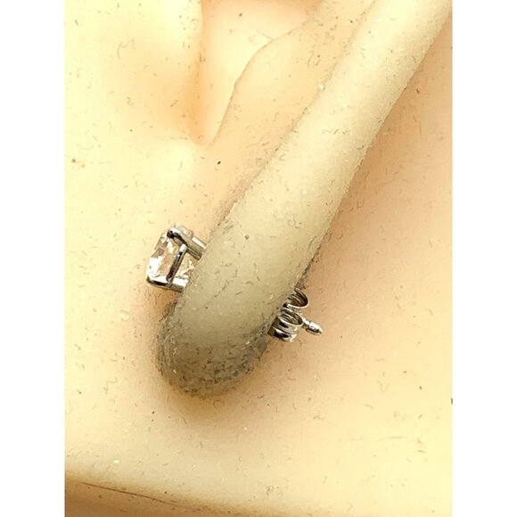 Diamond Earrings Platinum GIA Certified 1.00ctw VS2 H Natural Stud Push Back - Picture 6 of 14